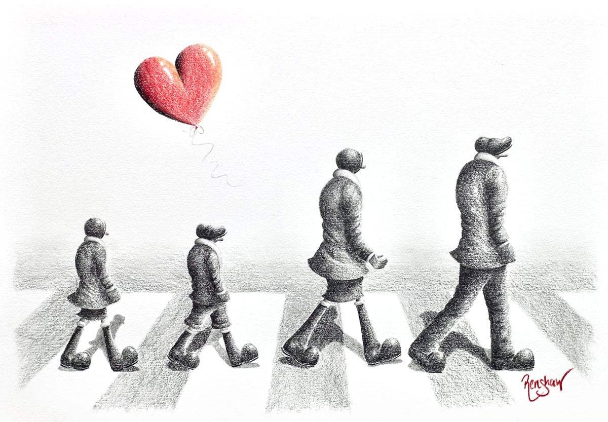 Love Is All You Need - Original Sketch - SOLD by artist David Renshaw - Wyecliffe Galleries