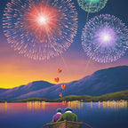 Love Is The Fireworks Of Your Soul - Original - SOLD by artist David Renshaw - Wyecliffe Galleries
