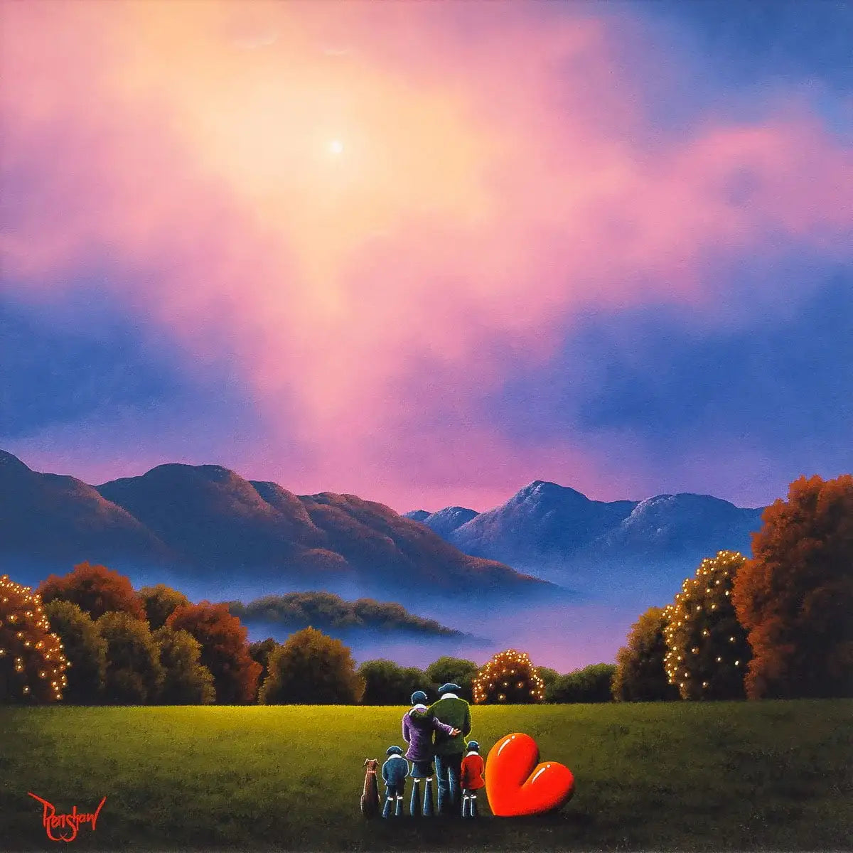 Love My Family To The Moon And Back - Original - SOLD by artist David Renshaw - Wyecliffe Galleries