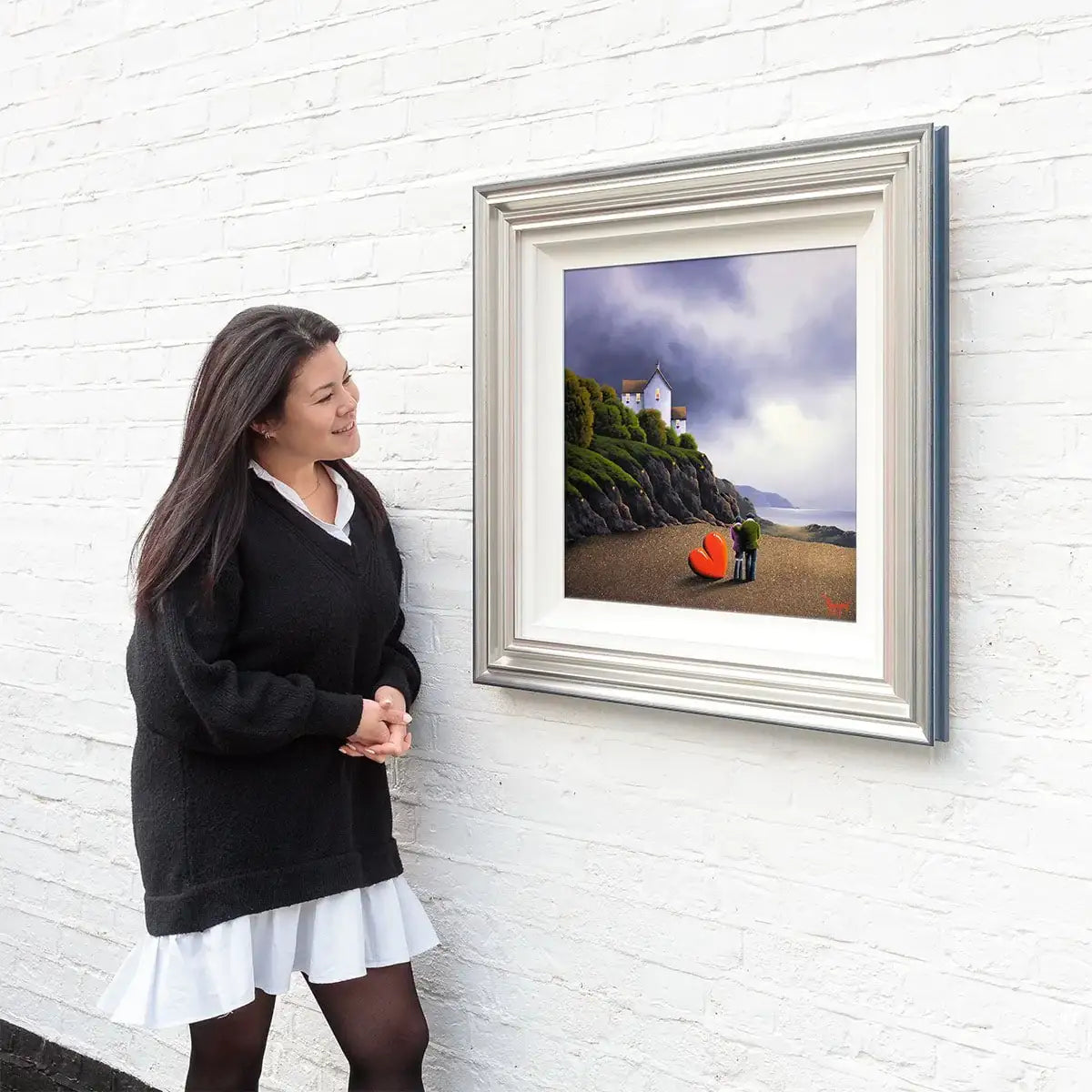 Watching the Ocean with You - Original - SOLD by artist David Renshaw - Wyecliffe Galleries