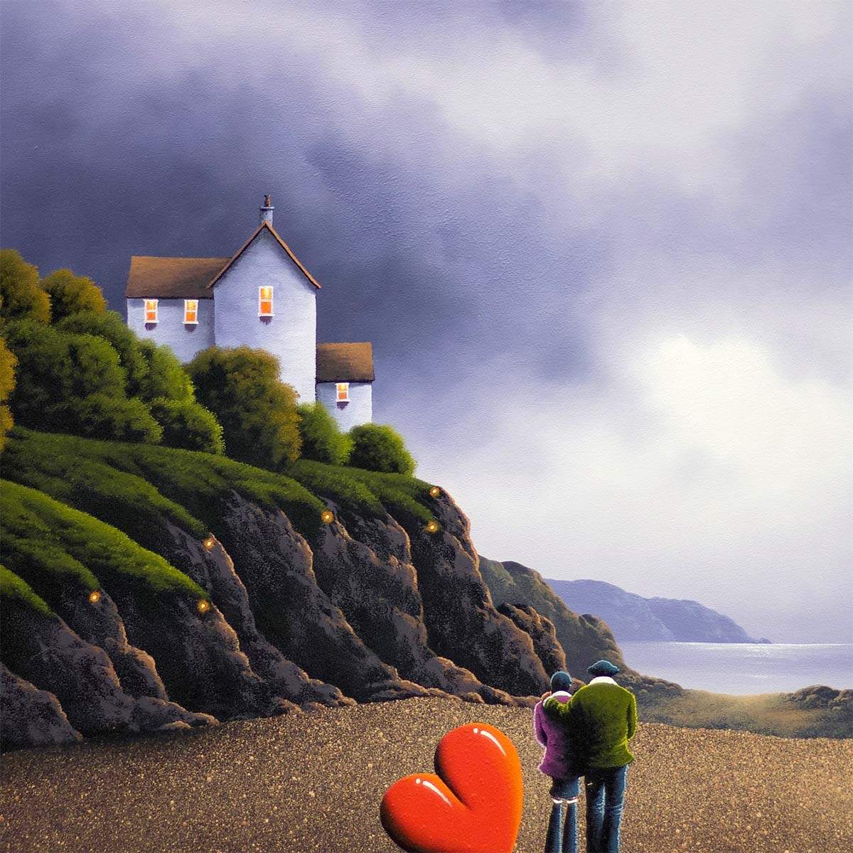 Watching the Ocean with You - Original - SOLD by artist David Renshaw - Wyecliffe Galleries