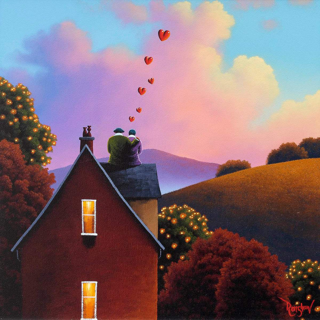 Love On A Rooftop - Original SOLD by artist David Renshaw - Wyecliffe Galleries