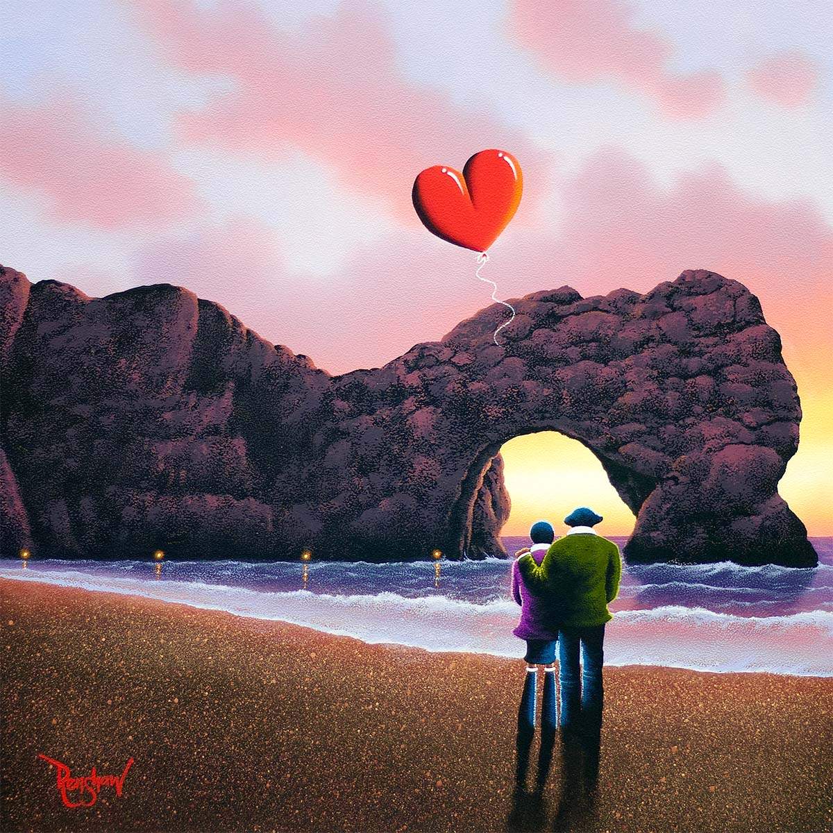 Love Rises Beyond Coastal Horizons - Original by artist David Renshaw - Wyecliffe Galleries