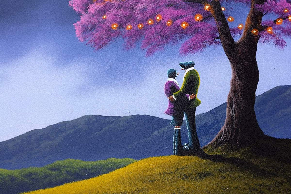Love Under The Blossom Tree - Original - SOLD by artist David Renshaw - Wyecliffe Galleries