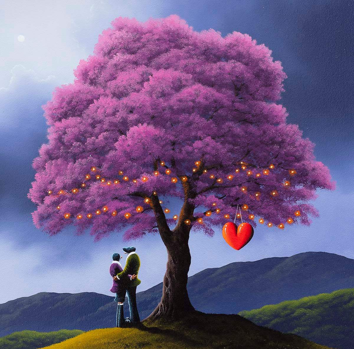 Love Under The Blossom Tree - Original - SOLD by artist David Renshaw - Wyecliffe Galleries