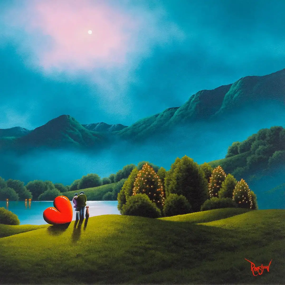 Moonlight Love - Original - SOLD by artist David Renshaw - Wyecliffe Galleries