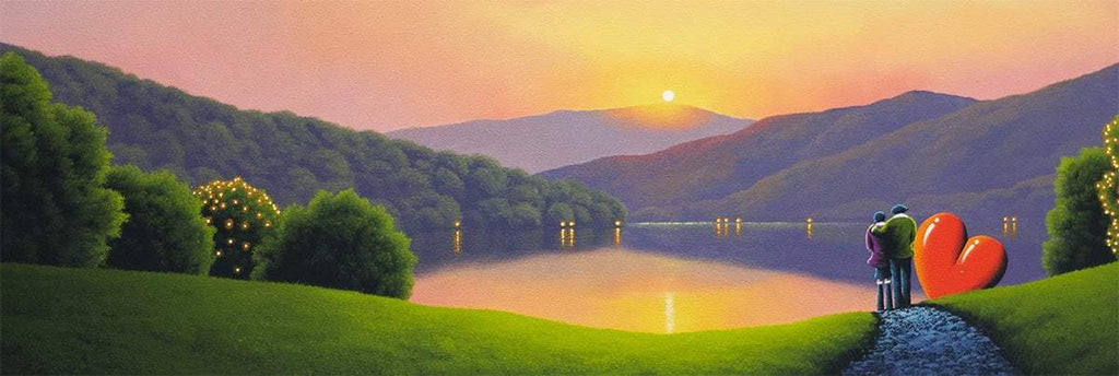 Mountain Top Sunset - Original - SOLD by artist David Renshaw - Wyecliffe Galleries