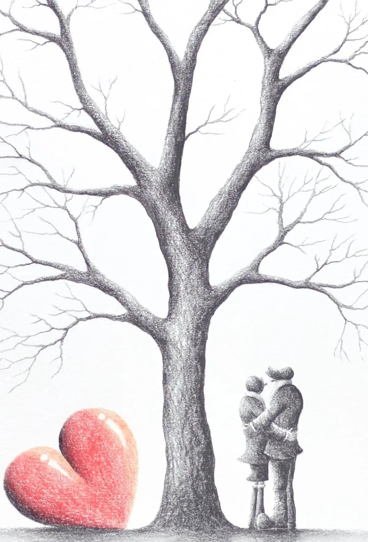 Natures Love - Original Sketch - SOLD by artist David Renshaw - Wyecliffe Galleries