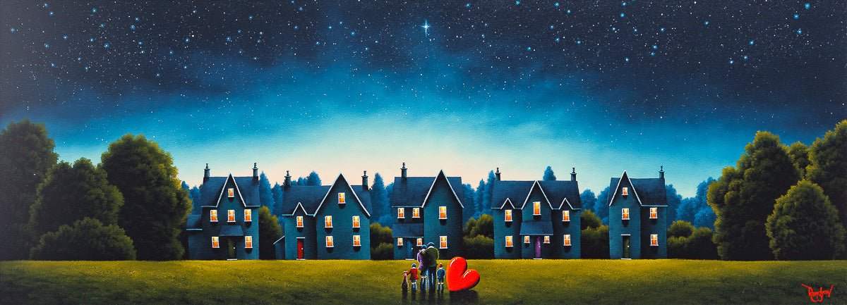 Neighbourhood Nights - Original by artist David Renshaw - Wyecliffe Galleries