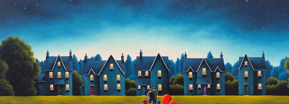 Neighbourhood Nights - Original by artist David Renshaw - Wyecliffe Galleries