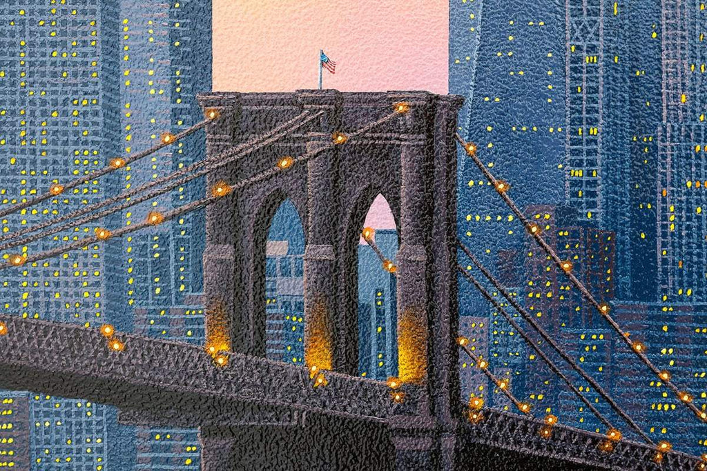 New York City Lights - Original - SOLD by artist David Renshaw - Wyecliffe Galleries