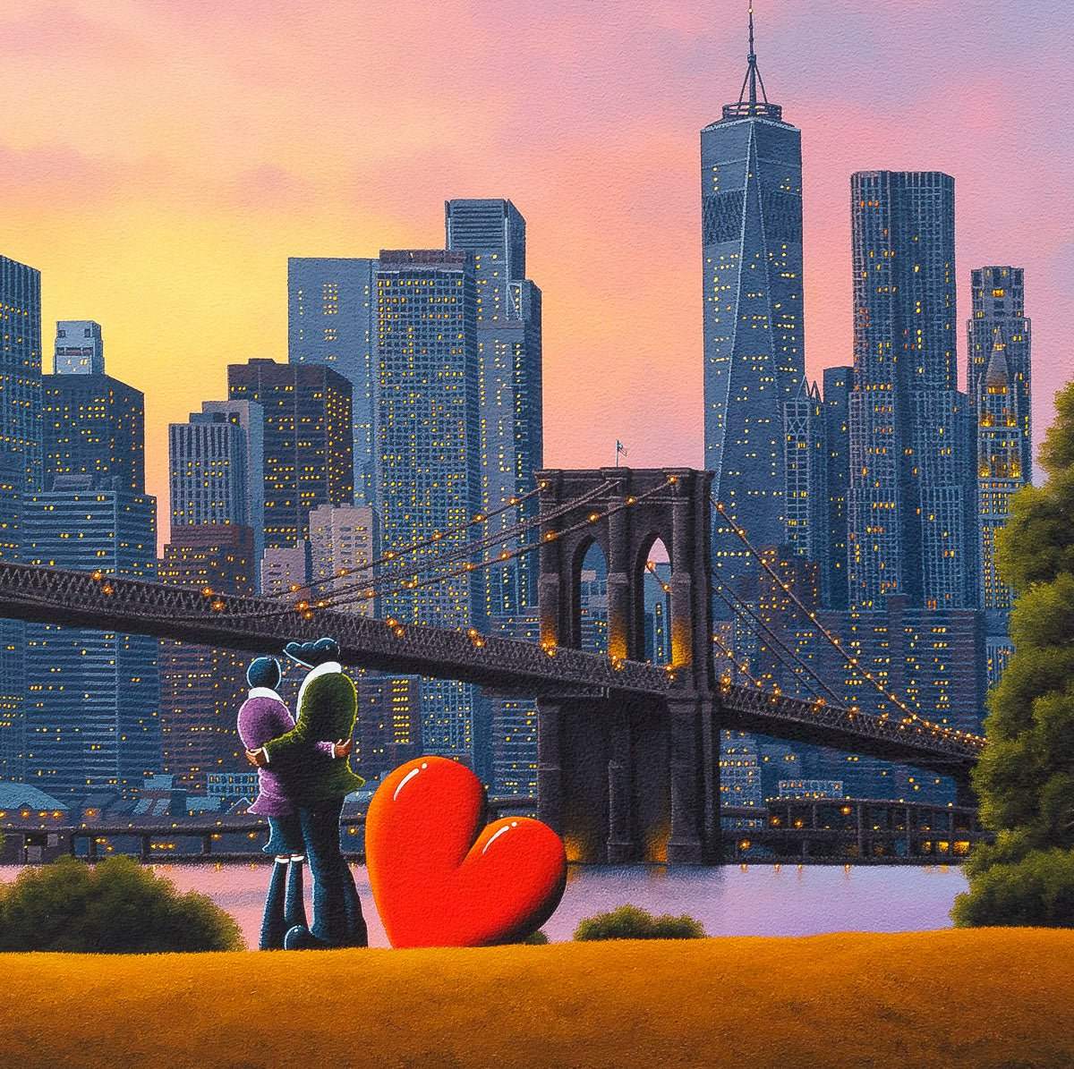 New York City Lights - Original - SOLD by artist David Renshaw - Wyecliffe Galleries