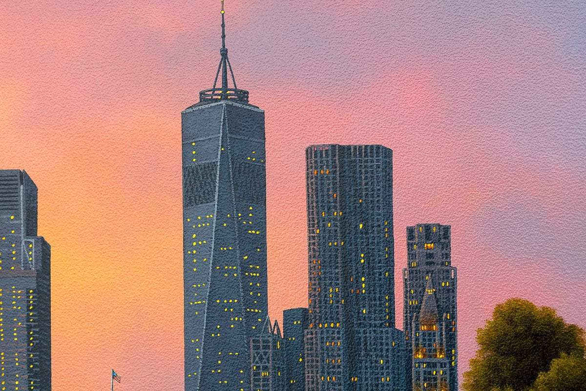 New York City Lights - Original - SOLD by artist David Renshaw - Wyecliffe Galleries