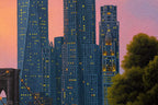 New York City Lights - Original - SOLD by artist David Renshaw - Wyecliffe Galleries