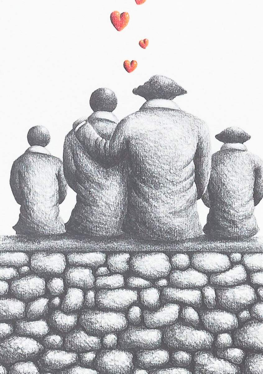 Our Family Time - Original Sketch by artist David Renshaw - Wyecliffe Galleries