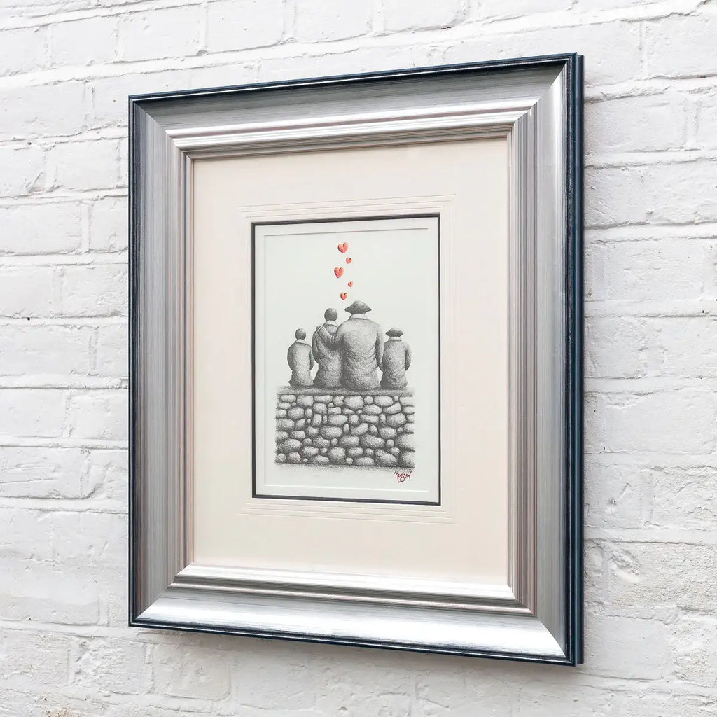 Our Family Time - Original Sketch by artist David Renshaw - Wyecliffe Galleries