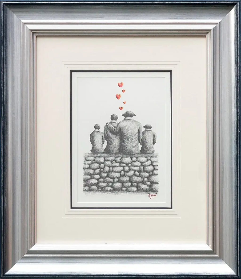 Our Family Time - Original Sketch by artist David Renshaw - Wyecliffe Galleries