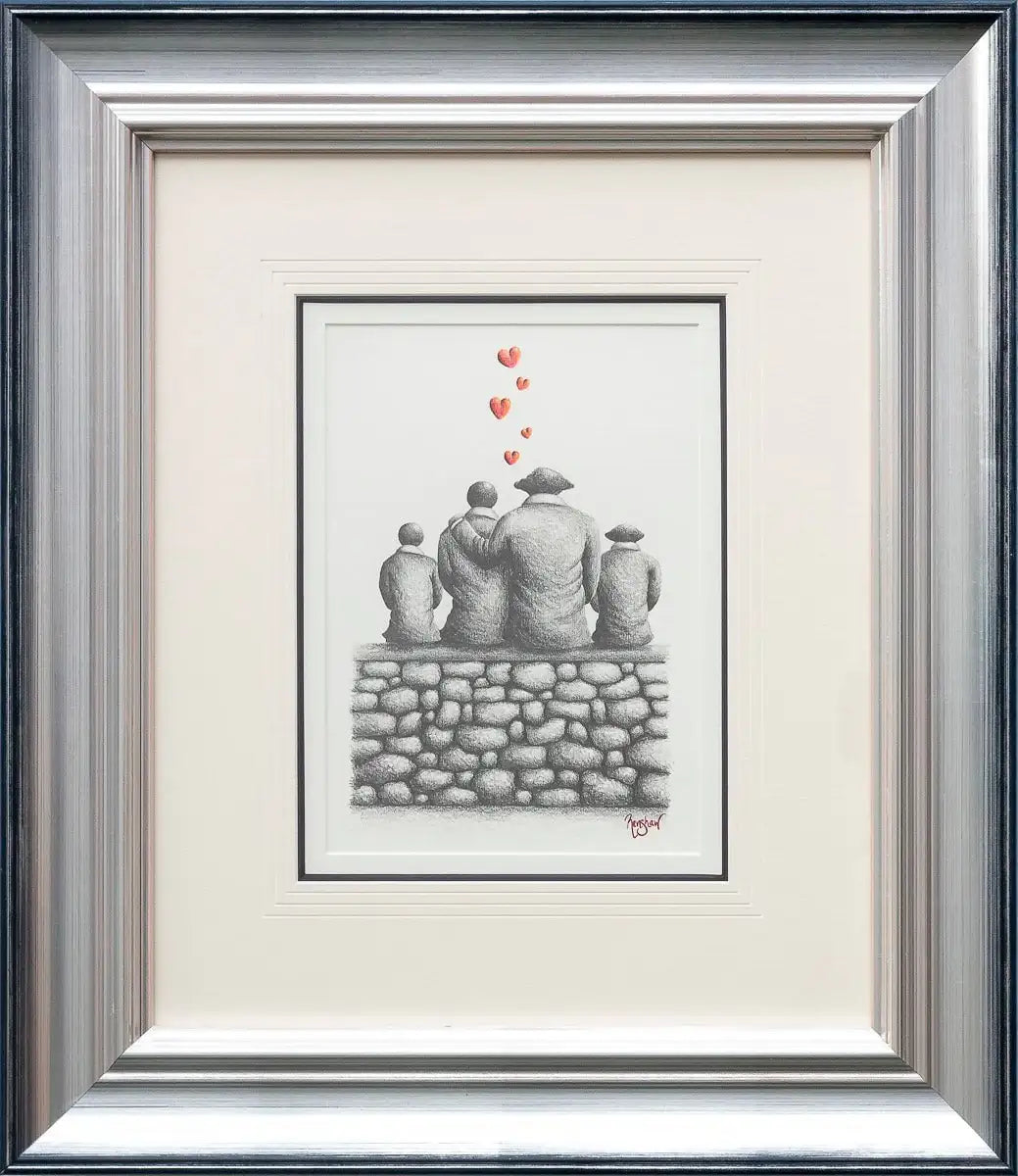 Our Family Time - Original Sketch by artist David Renshaw - Wyecliffe Galleries
