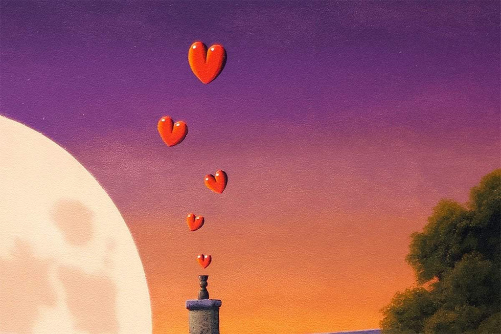 Our Love Blossoms Upon A Moonlit Sky - Original by artist David Renshaw - Wyecliffe Galleries