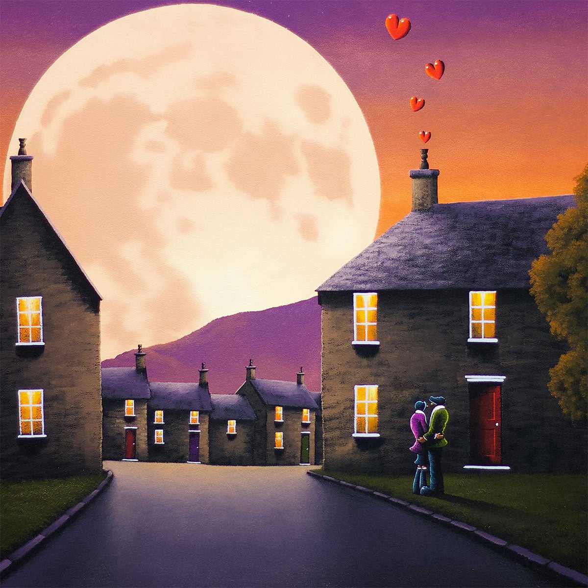 Our Love Blossoms Upon A Moonlit Sky - Original David Renshaw Original