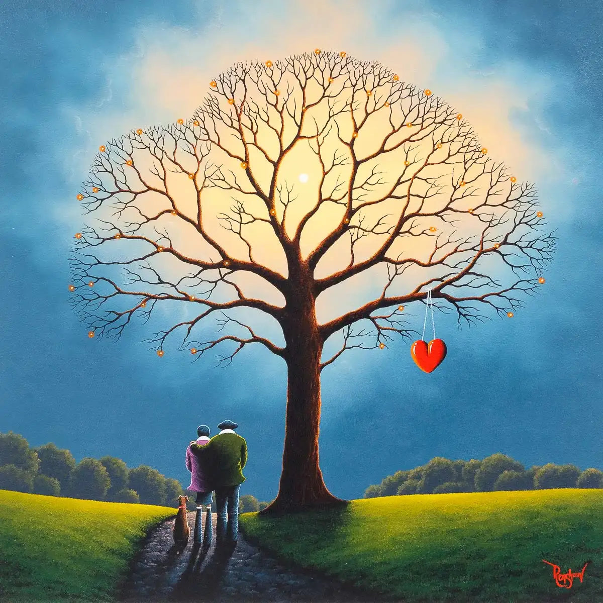 Our Love On A Heartstring - Original - SOLD by artist David Renshaw - Wyecliffe Galleries