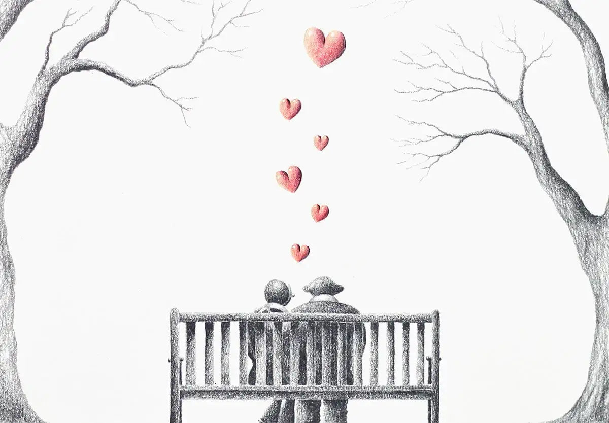 Our Spot In The Park - Original Sketch - SOLD by artist David Renshaw - Wyecliffe Galleries