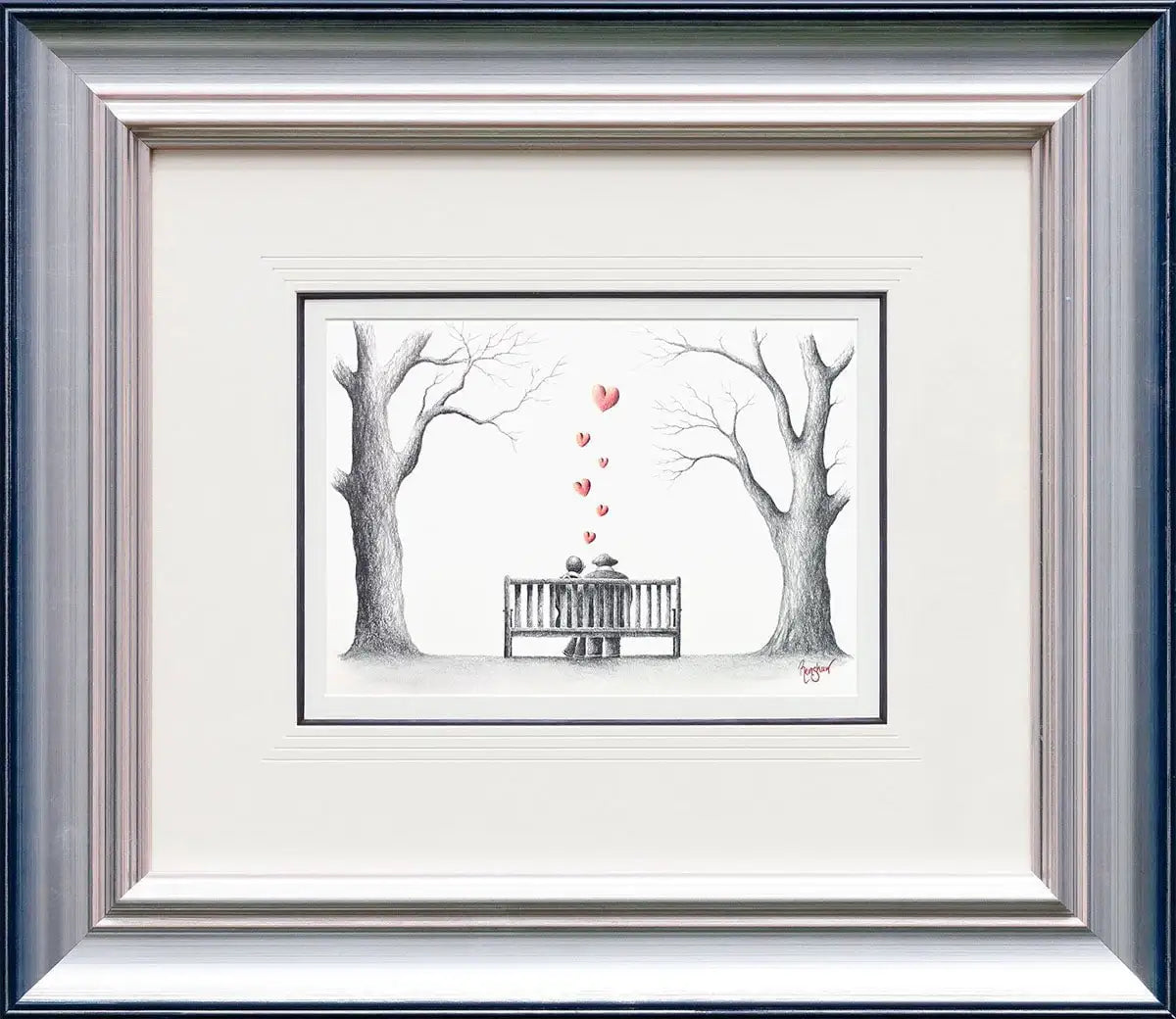 Our Spot In The Park - Original Sketch - SOLD by artist David Renshaw - Wyecliffe Galleries