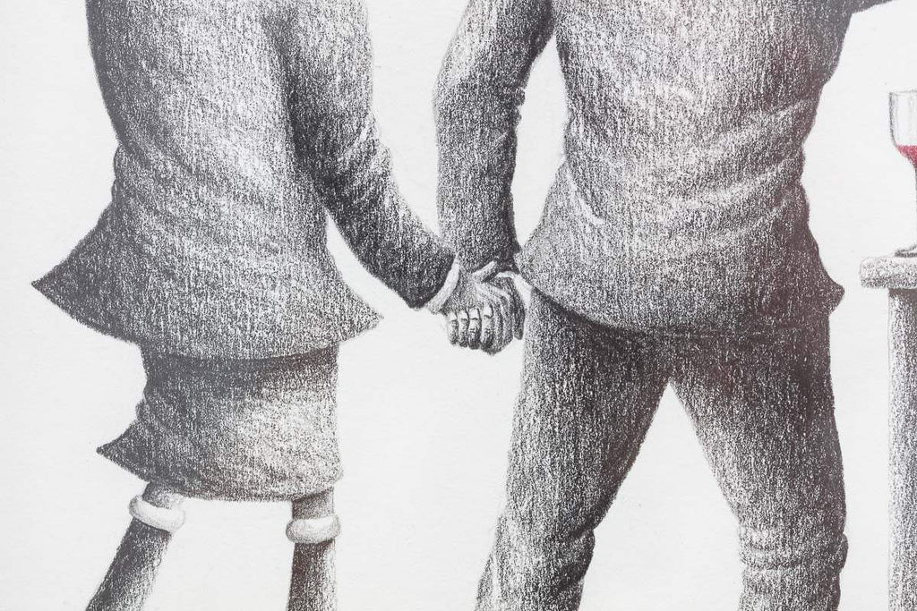 Saturday Night Vibes - Original Sketch - SOLD by artist David Renshaw - Wyecliffe Galleries