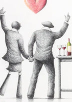 Saturday Night Vibes - Original Sketch - SOLD by artist David Renshaw - Wyecliffe Galleries