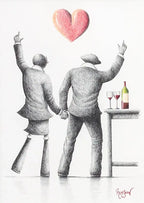 Saturday Night Vibes - Original Sketch - SOLD by artist David Renshaw - Wyecliffe Galleries