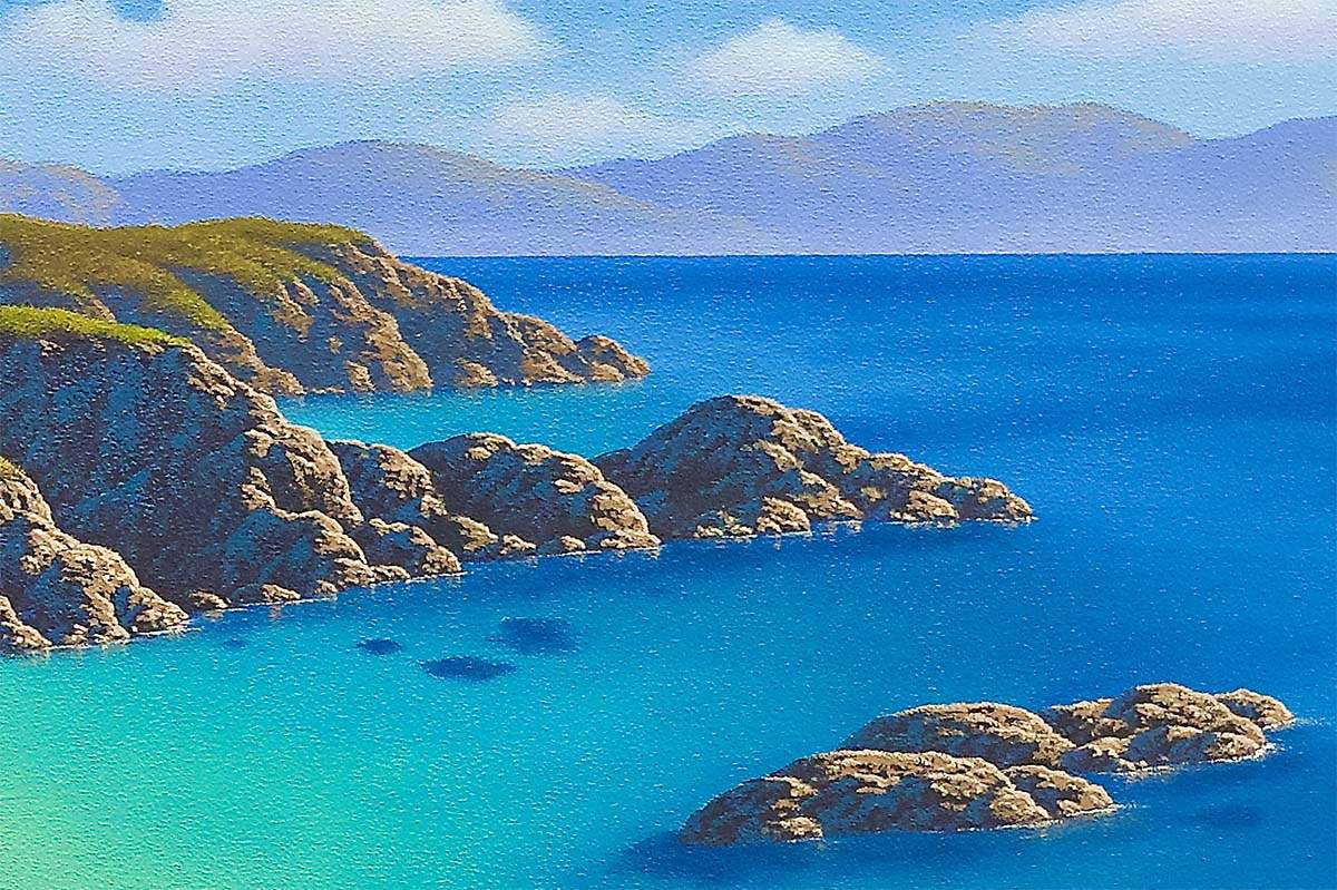 Sea With A View - Original - SOLD by artist David Renshaw - Wyecliffe Galleries