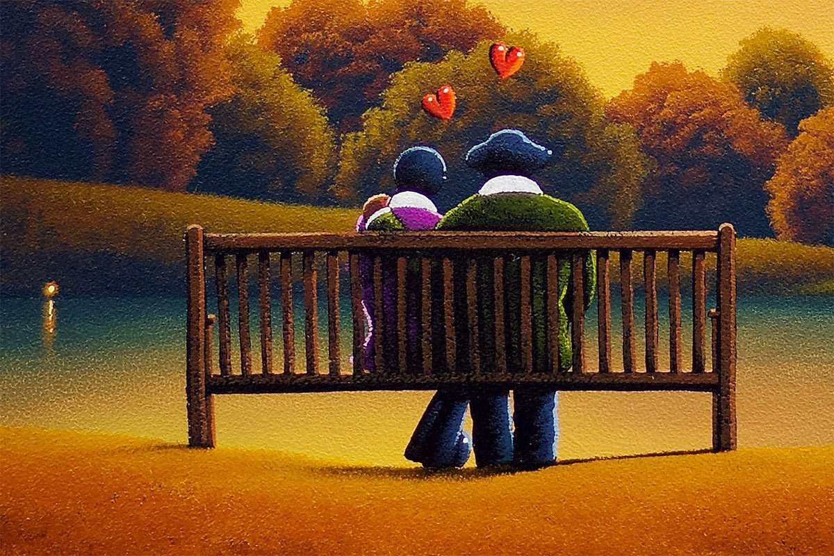 Sharing Memories With My Love - Original - SOLD by artist David Renshaw - Wyecliffe Galleries