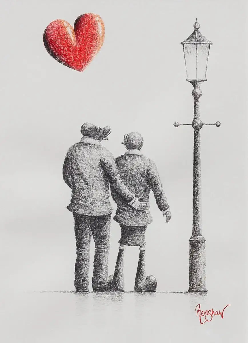 Shining With Our Love - Original Sketch - SOLD by artist David Renshaw - Wyecliffe Galleries