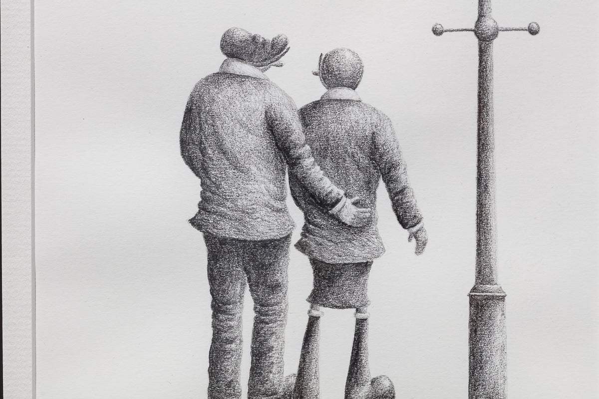 Shining With Our Love - Original Sketch - SOLD by artist David Renshaw - Wyecliffe Galleries