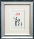 Skating Sweethearts - Original Sketch - SOLD by artist David Renshaw - Wyecliffe Galleries
