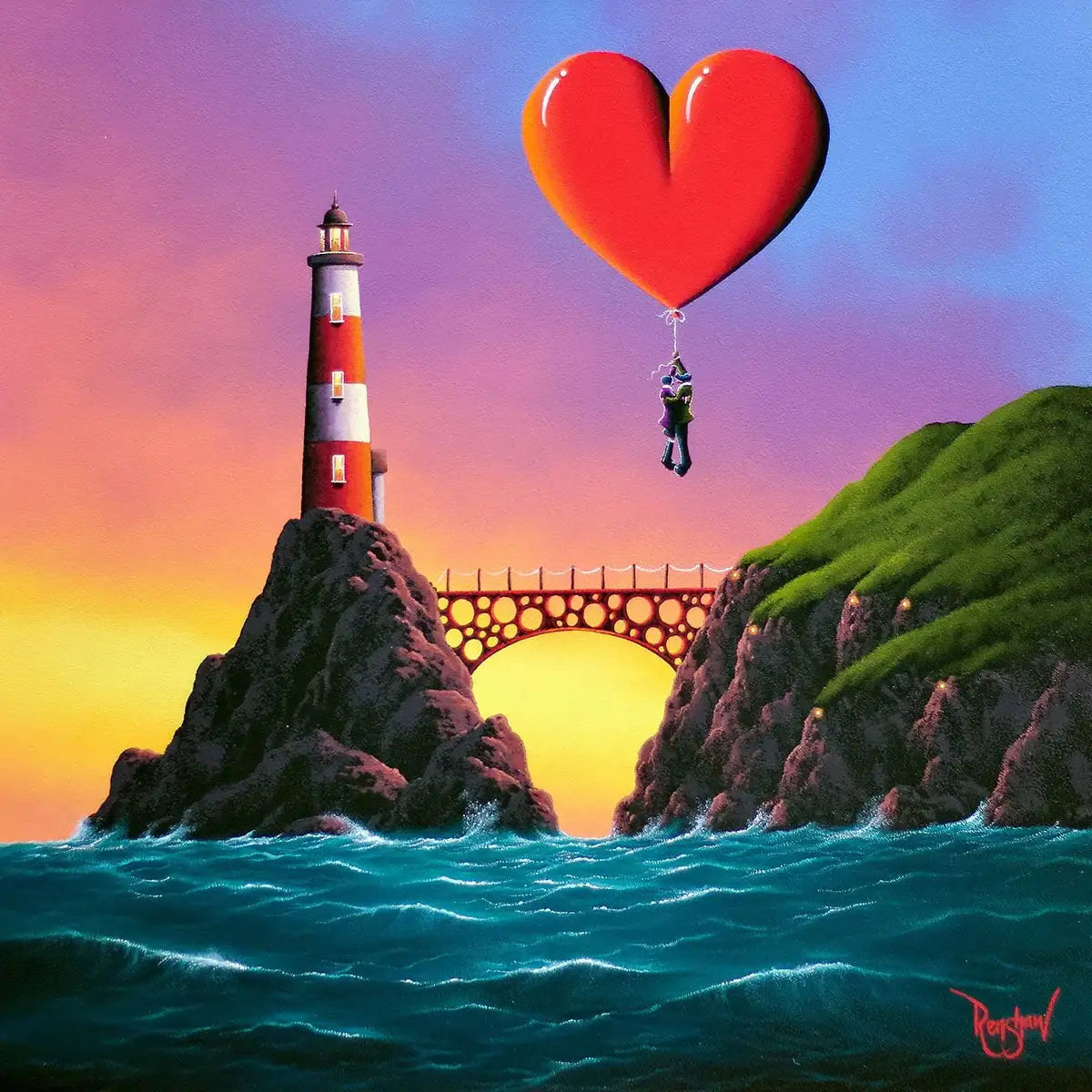 Skybound Hearts - Original - SOLD by artist David Renshaw - Wyecliffe Galleries