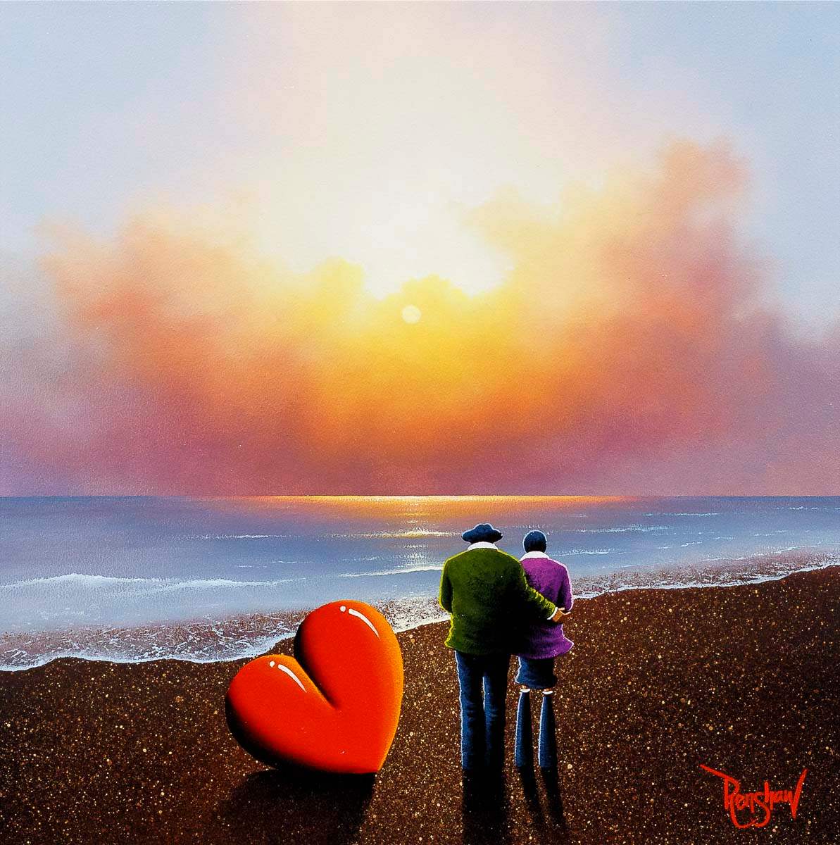 Sunset Love - Original - SOLD by artist David Renshaw - Wyecliffe Galleries