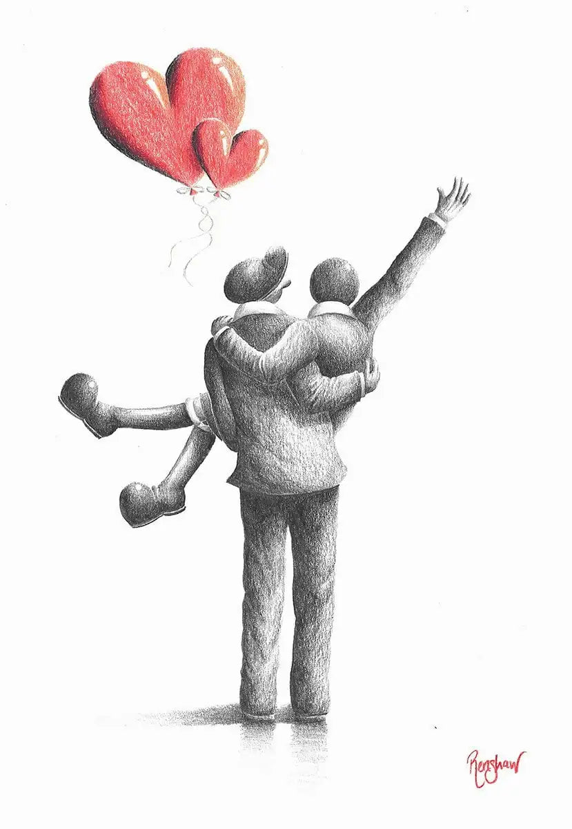 The King & Queen Of Karaoke - Original Sketch by artist David Renshaw - Wyecliffe Galleries