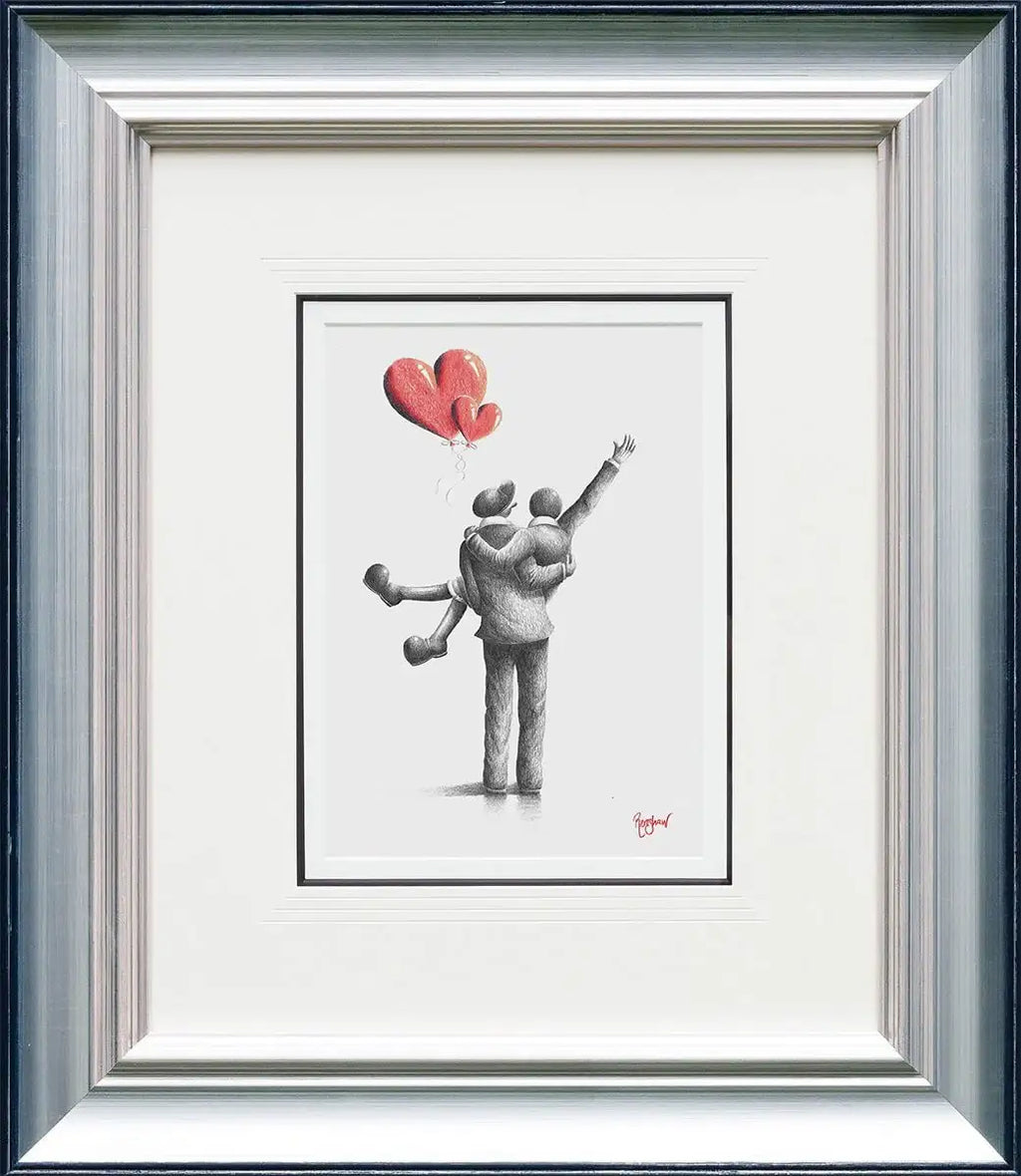 The King & Queen Of Karaoke - Original Sketch by artist David Renshaw - Wyecliffe Galleries