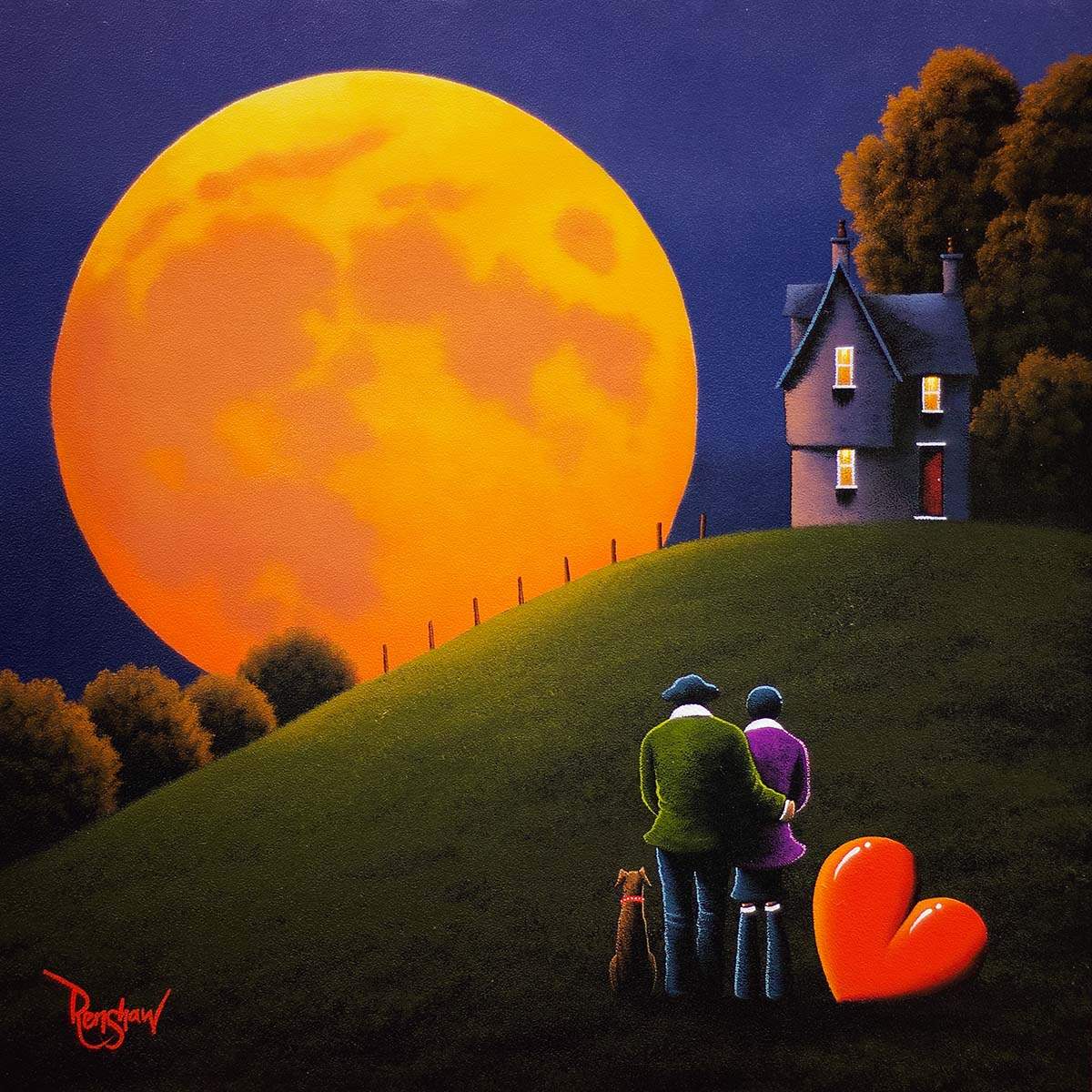 The Moon Resting In Our Special Place We Call Home - Original by artist David Renshaw - Wyecliffe Galleries