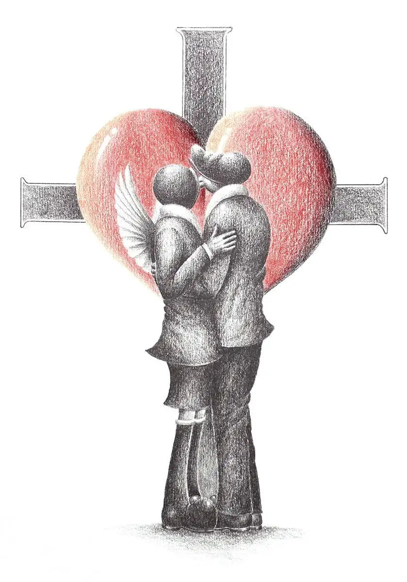 The Star-Crossed Lovers - Original Sketch - SOLD by artist David Renshaw - Wyecliffe Galleries