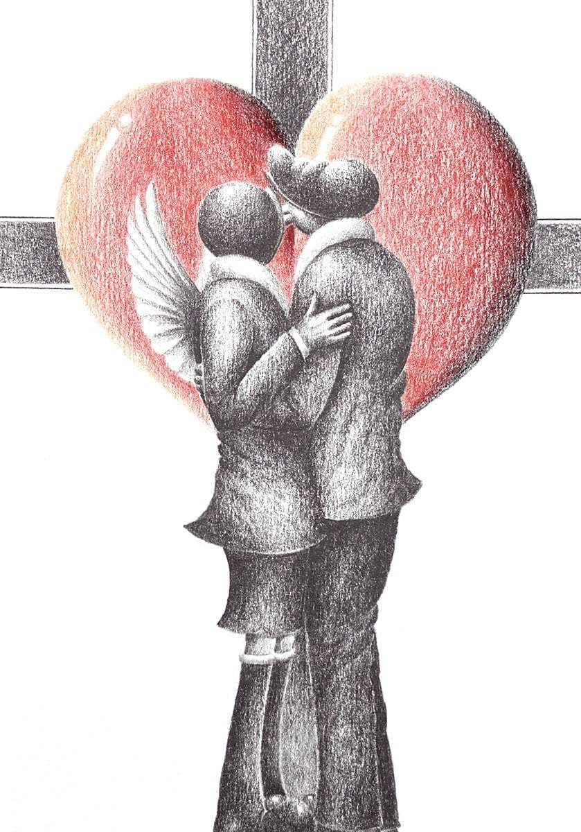 The Star-Crossed Lovers - Original Sketch - SOLD by artist David Renshaw - Wyecliffe Galleries