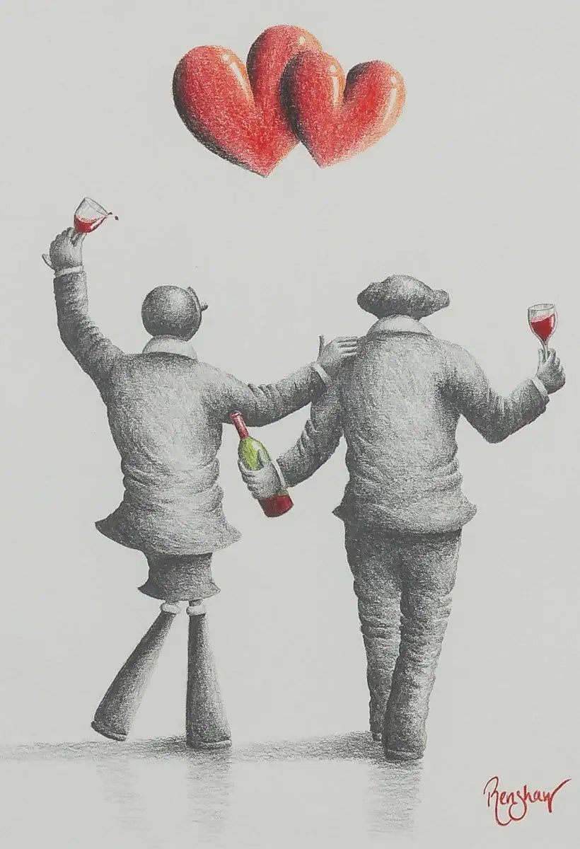 Tipsy Tuesday - Original Sketch - SOLD by artist David Renshaw - Wyecliffe Galleries