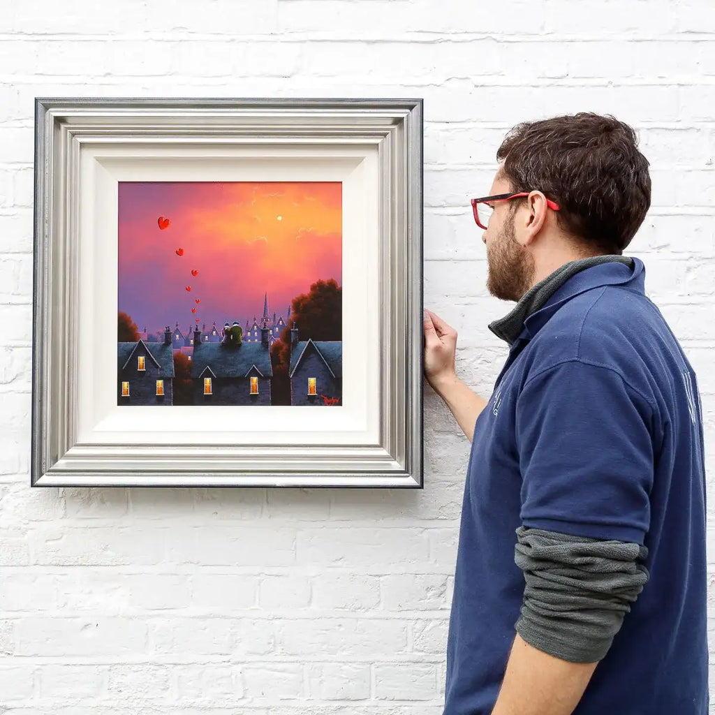 Village Skyline Love Affair - Original - SOLD by artist David Renshaw - Wyecliffe Galleries