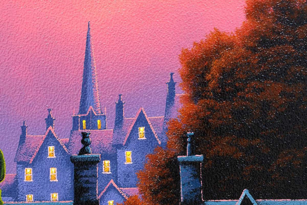 Village Skyline Love Affair - Original - SOLD by artist David Renshaw - Wyecliffe Galleries