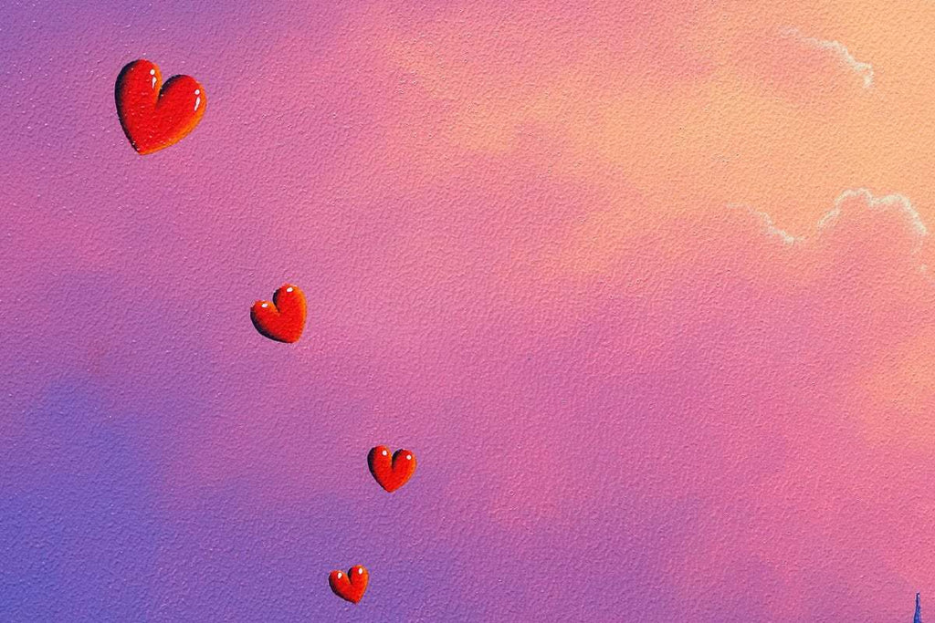 Village Skyline Love Affair - Original - SOLD by artist David Renshaw - Wyecliffe Galleries