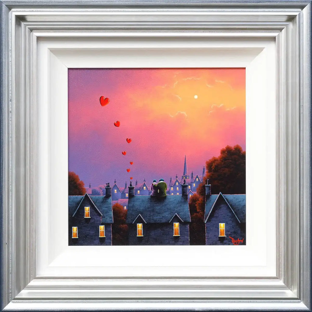 Village Skyline Love Affair - Original - SOLD by artist David Renshaw - Wyecliffe Galleries