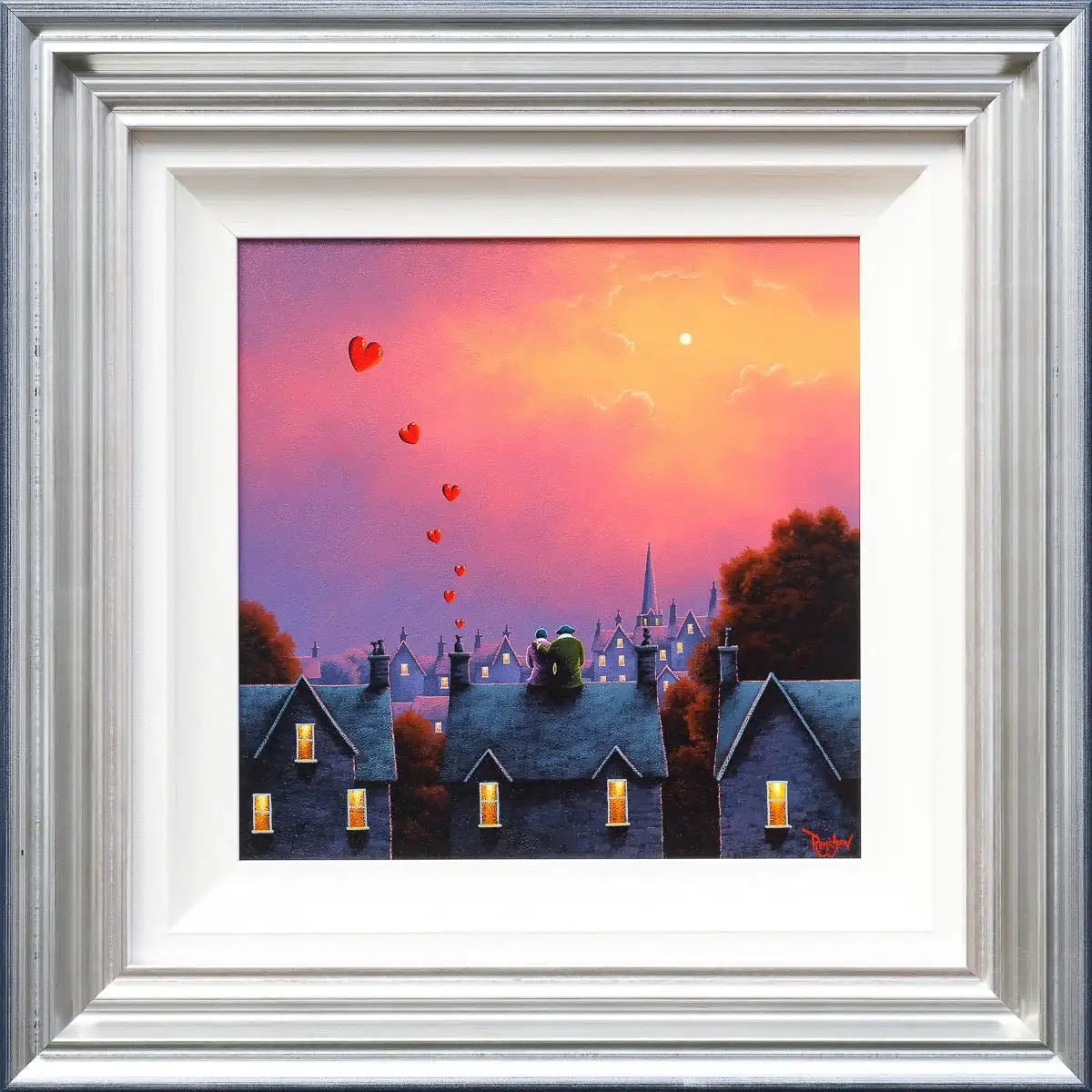 Village Skyline Love Affair - Original - SOLD by artist David Renshaw - Wyecliffe Galleries