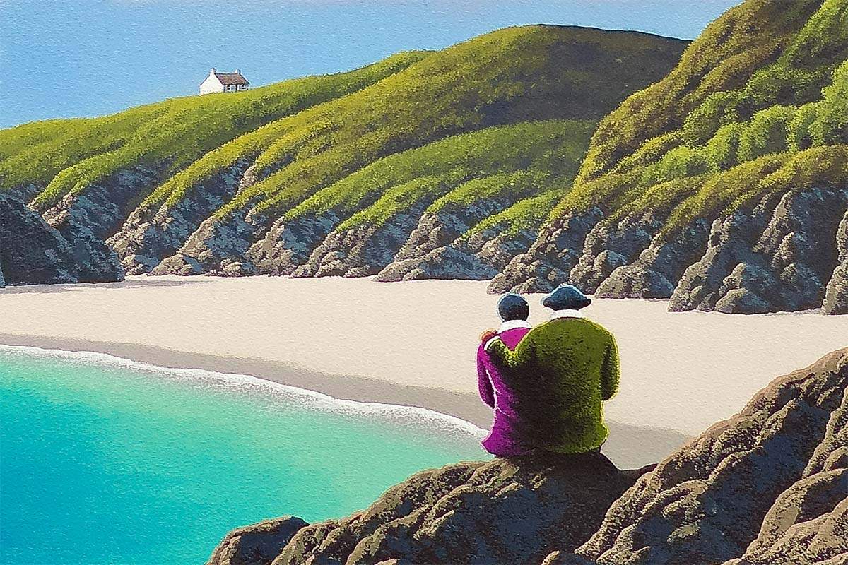 Waiting For The Tide Together - Original - SOLD by artist David Renshaw - Wyecliffe Galleries