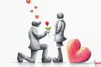 Will You Marry Me - Original Sketch - SOLD by artist David Renshaw - Wyecliffe Galleries